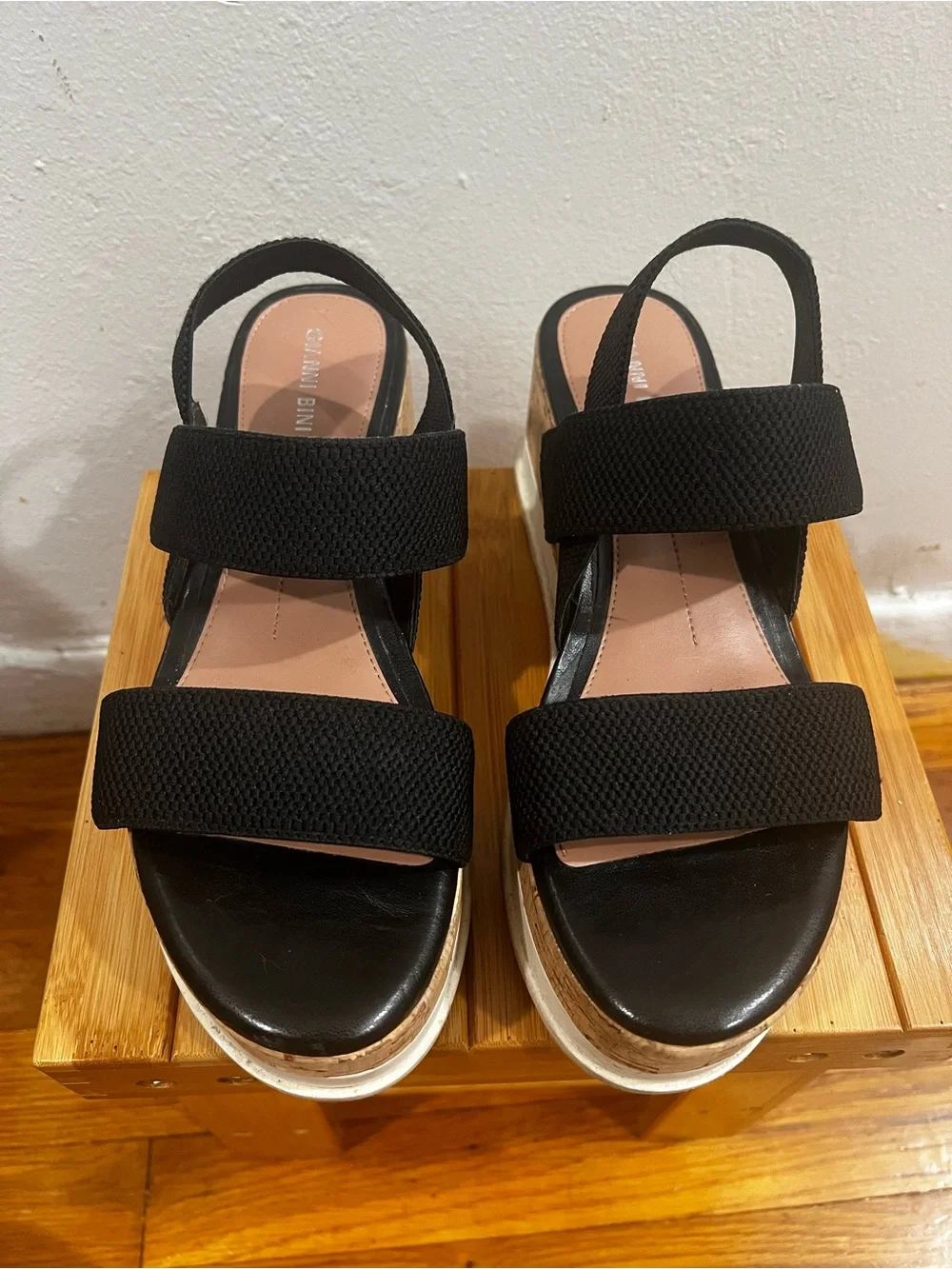 Gianni Bini Briarre Cork Wedge Platform Chunky Sandals Y2K  Women’s 8.5 Resort